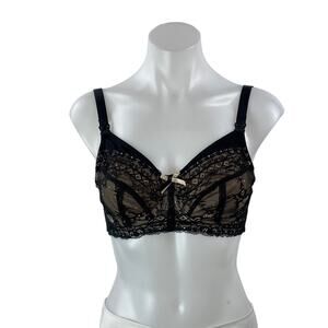 Panache Sophie Womens Back Beige Lace Floral Bow Maternity Nursing Bra Size 30DD